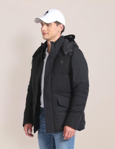 men solid puffer jacket