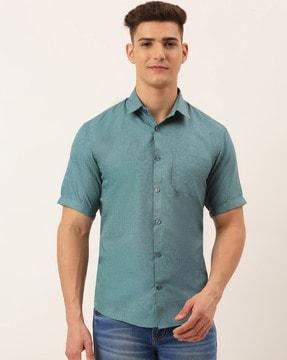 men solid regular fit shirt