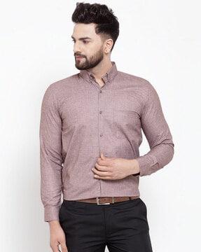 men solid regular fit shirt