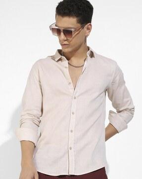 men solid regular fit shirt