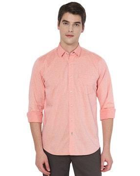 men solid slim fit shirt