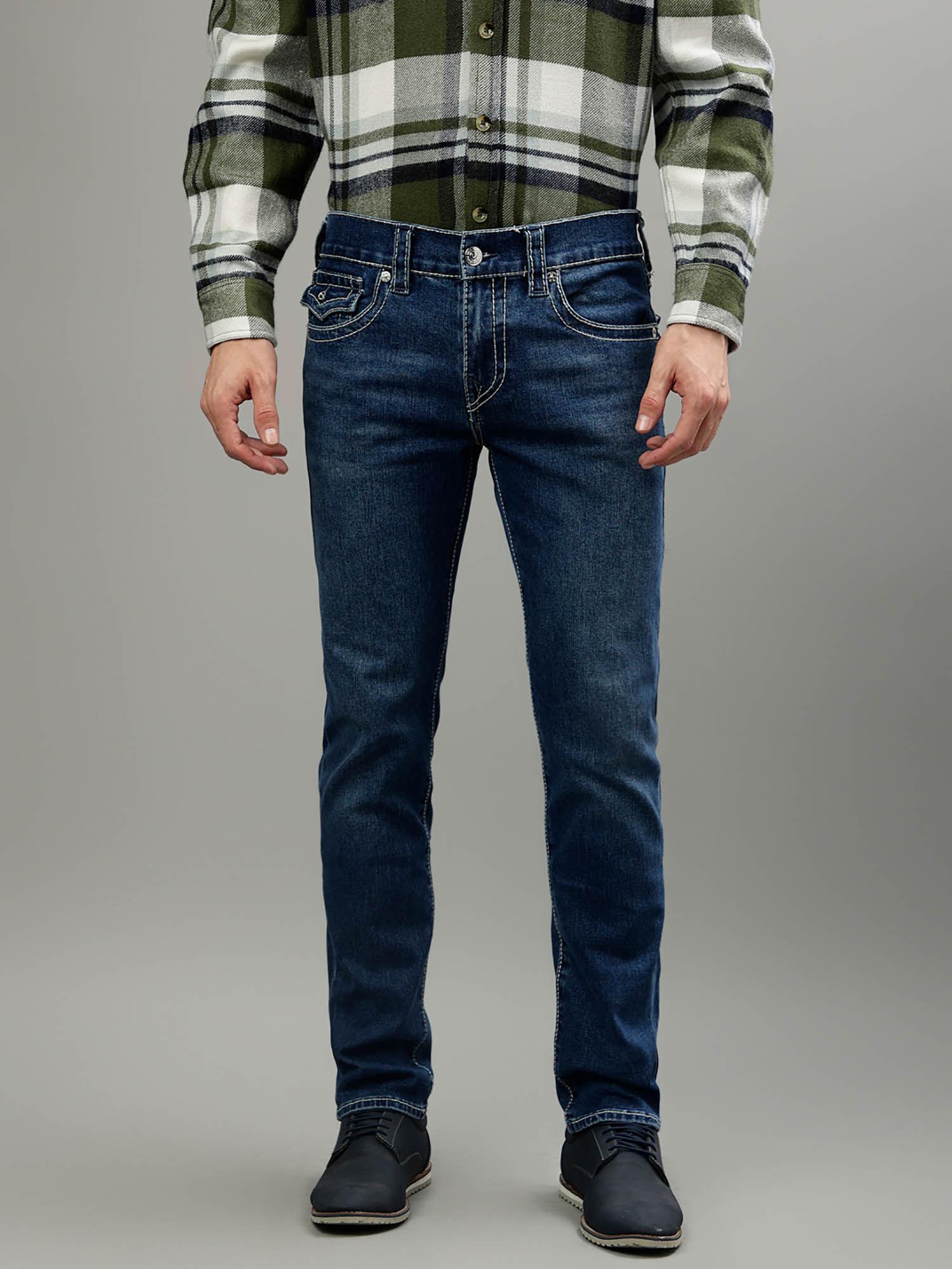 men solid straight fit jeans