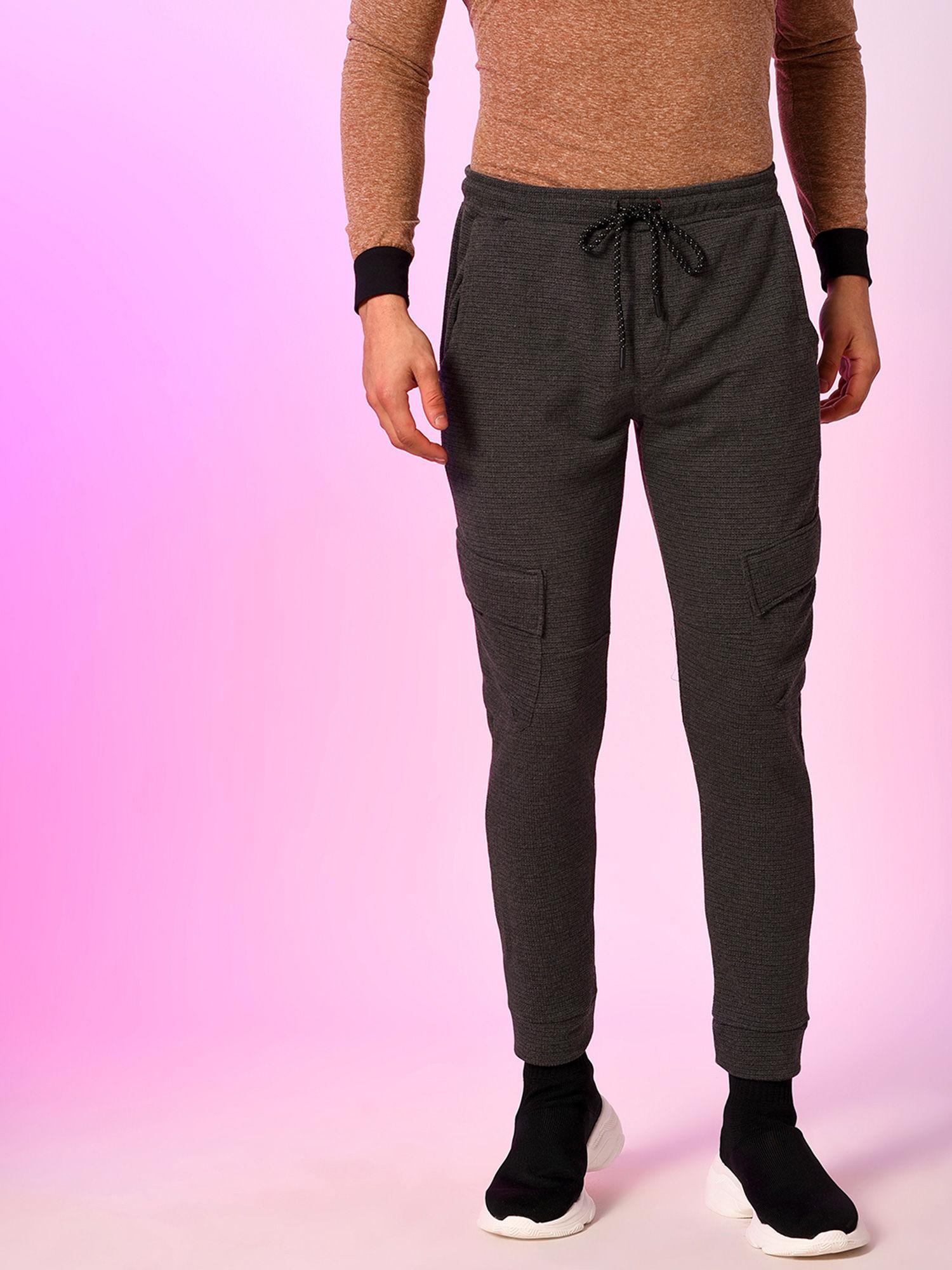 men solid stylish casual and evening trackpant