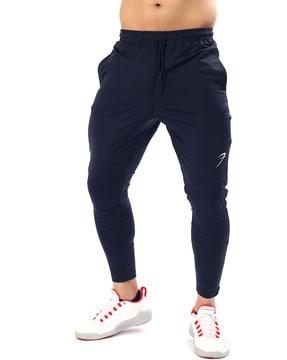 men solid track pants