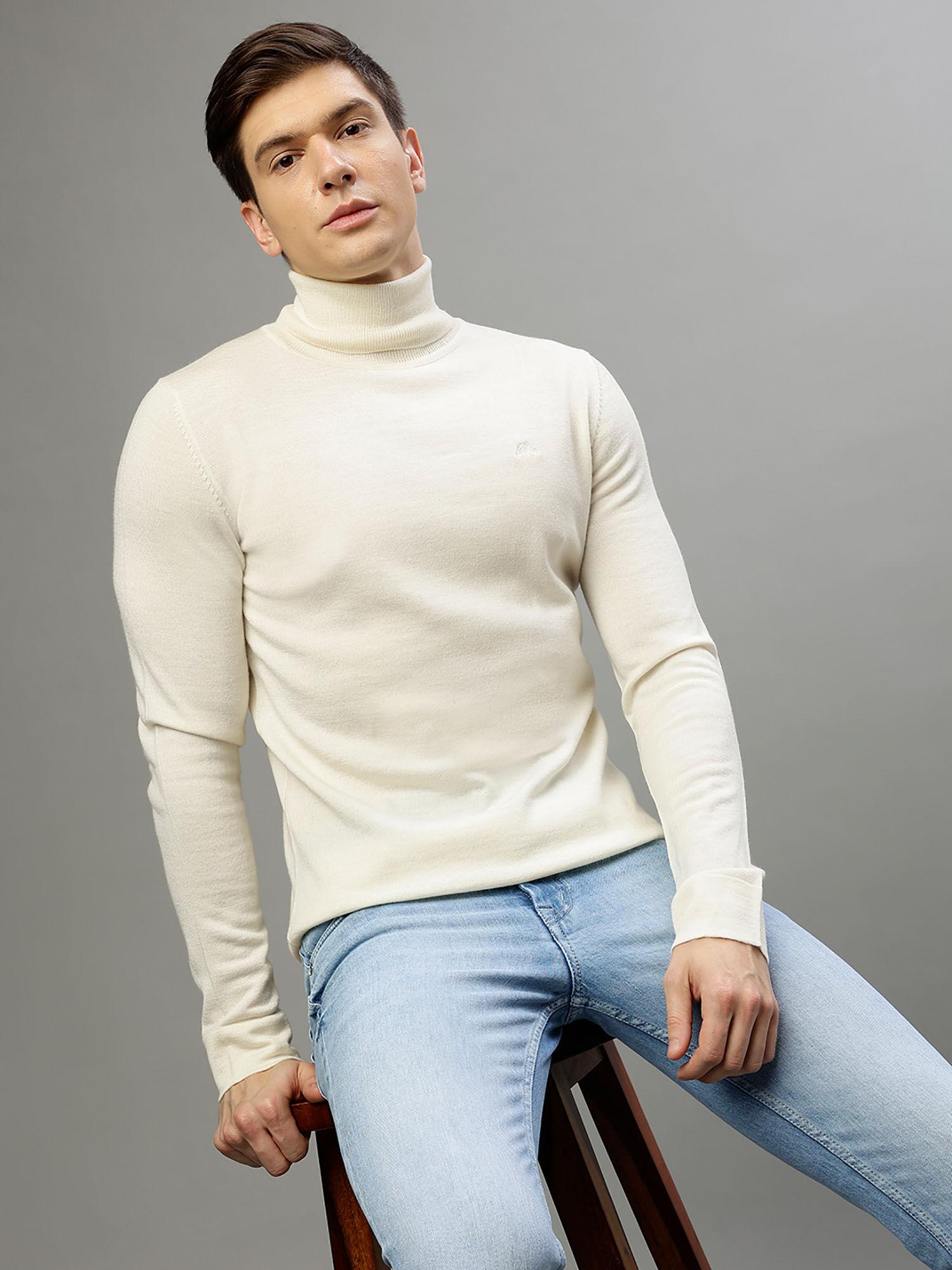 men solid turtle neck full sleeves sweater