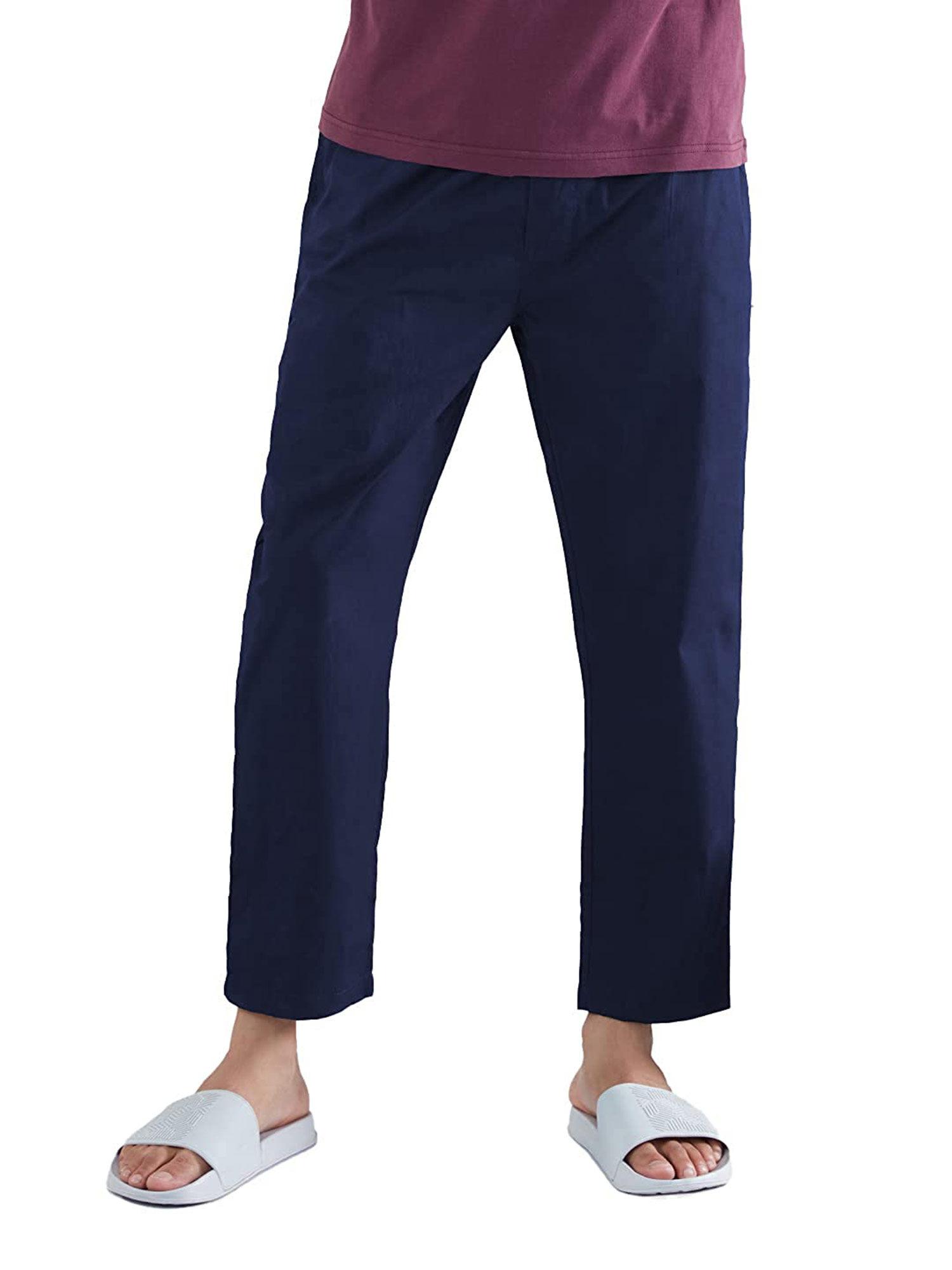 men solids navy blue navy blue pyjamas navy blue