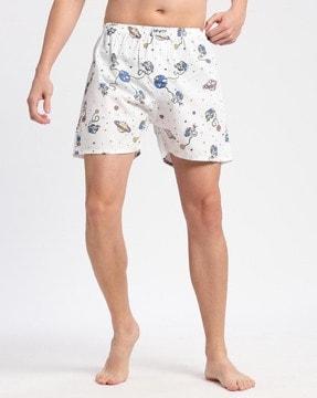 men space print boxers with elasticated waist