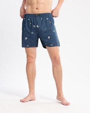 men space print boxers with elasticated waist