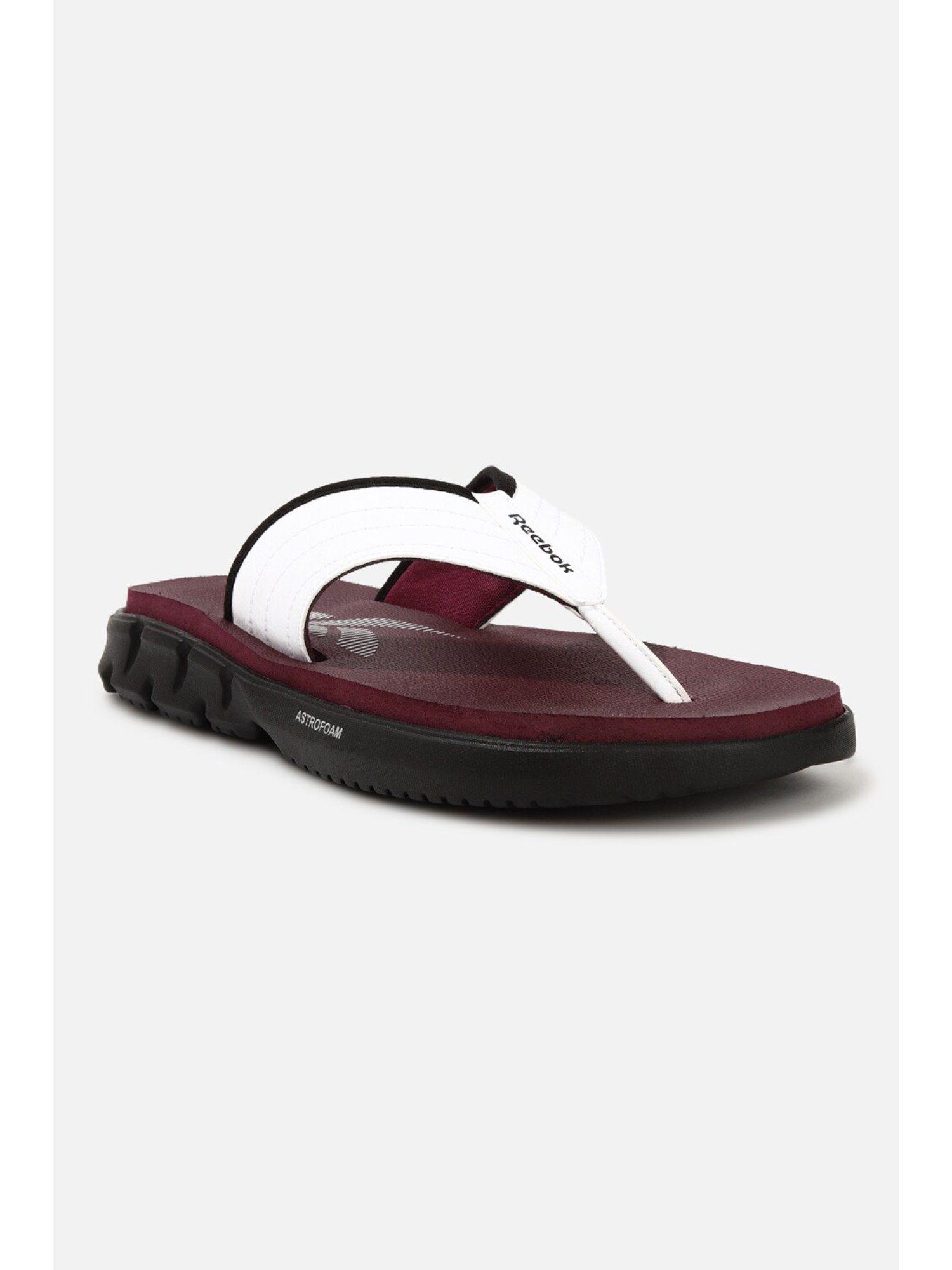 men spark show flipflops white & maroon