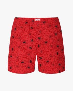 men spider web print cotton boxers