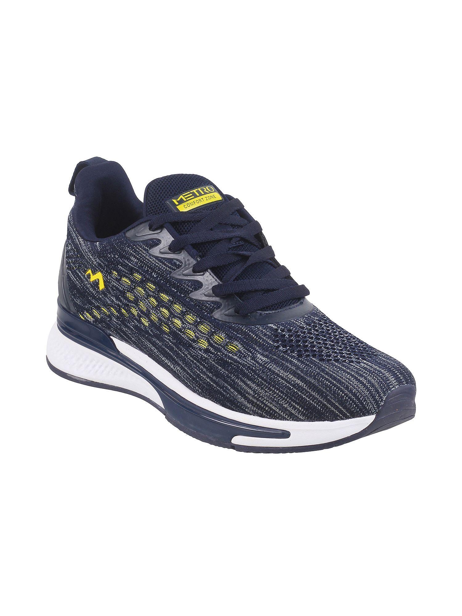 men sports synthetic navy blue walking shoes