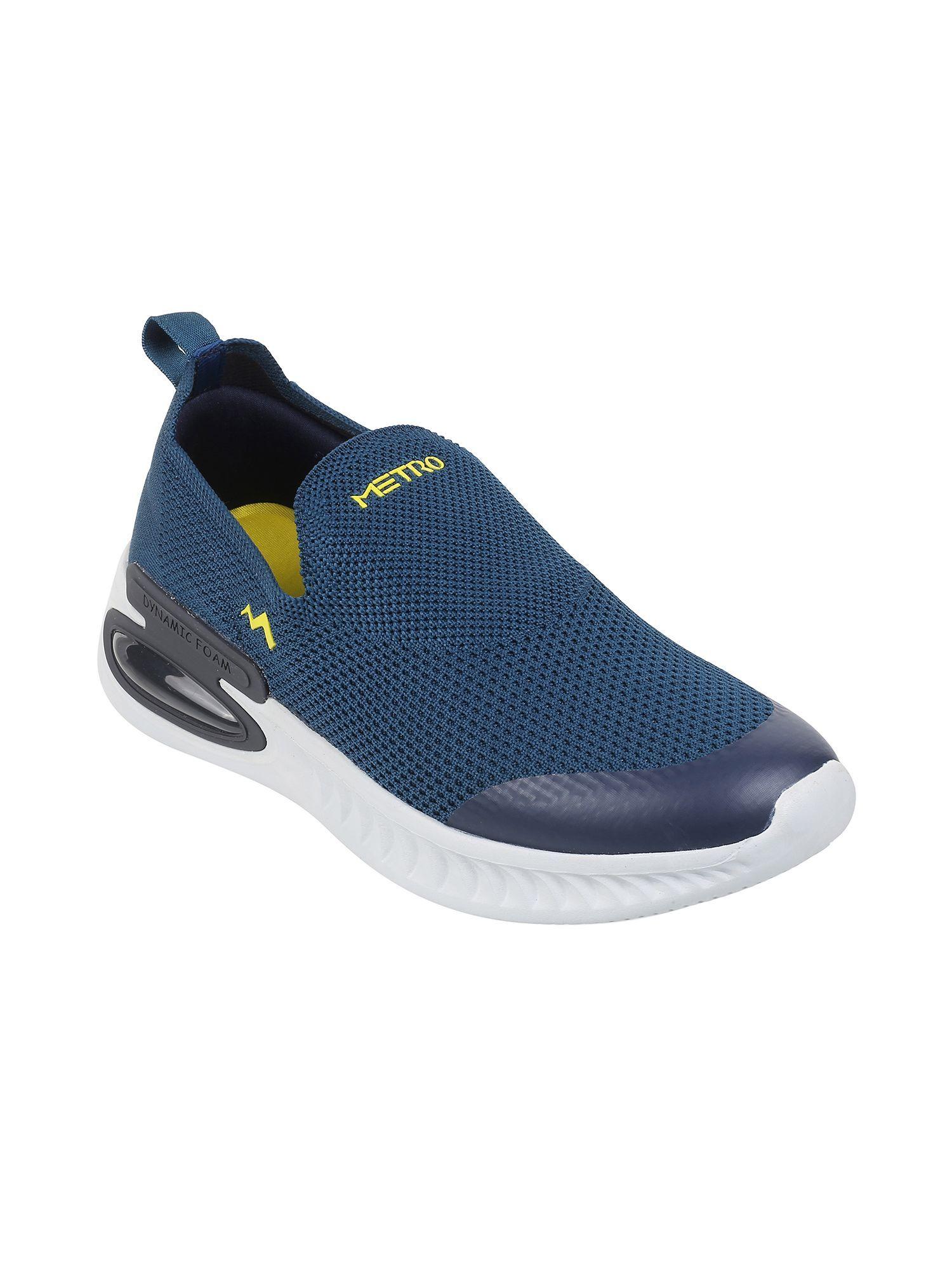 men sports synthetic navy blue walking shoes