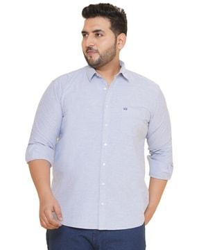 men spread-collar regular fit shirt