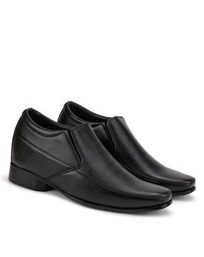 men square-toe slip-on formal shoes