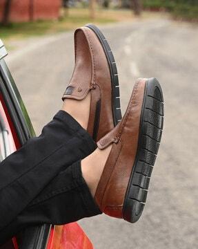 men square-toe slip-on loafers