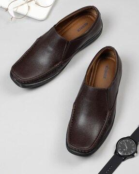 men square-toe slip-on mocassins