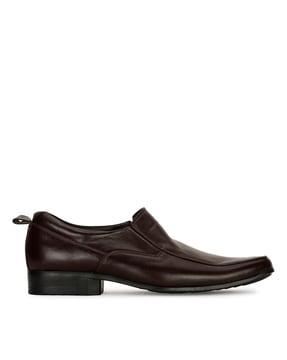 men square-toe slip-on shoes