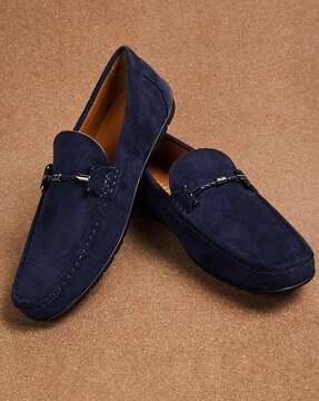 men square-toe slip-on shoes