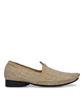 men square-toe slip-on shoes