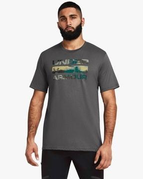 men stacked logo fill loose fit crew-neck t-shirt