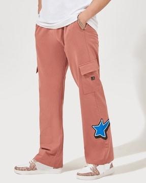 men star print joggers with insert-pockets