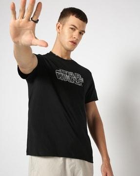 men star wars print regular fit crew-neck t-shirt