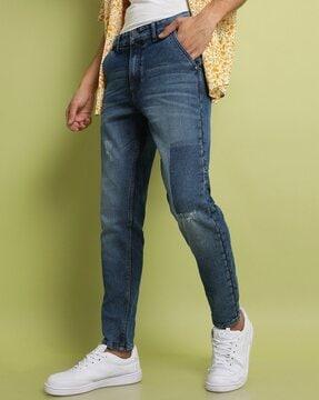 men straight distressed jeans