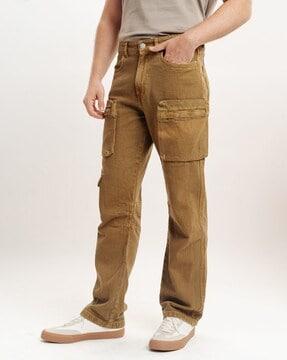 men straight fit cargo jeans