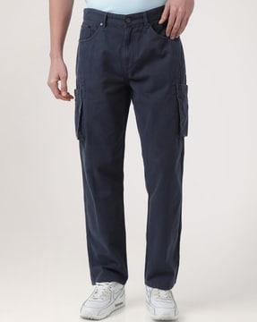 men straight fit cargo pants with insert pockets