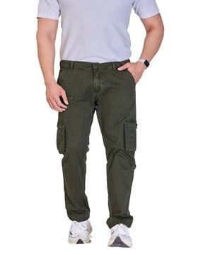 men straight fit cargo pants with insert pockets