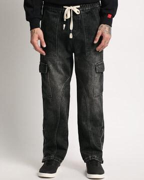 men straight fit cargo pants with insert pockets