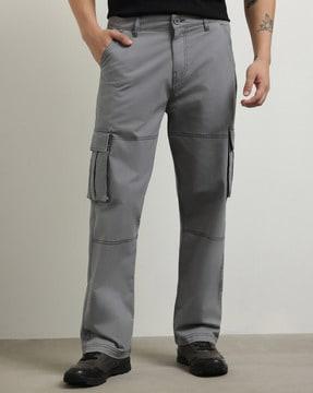 men straight fit cargo pants with insert pockets