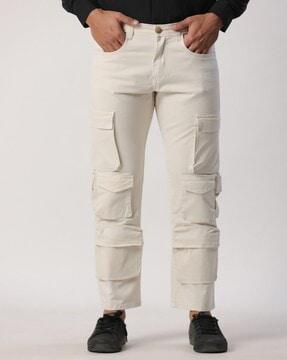 men straight fit cargo pants