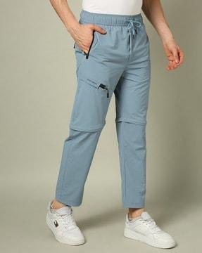 men straight fit convertible track pants