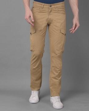 men straight fit flat-front cargo pants