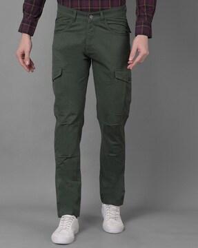 men straight fit flat-front cargo pants