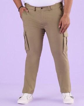 men straight fit flat-front cargo pants