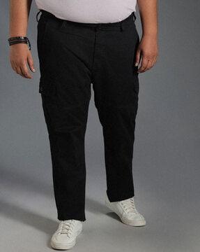 men straight fit flat-front cargo pants