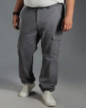 men straight fit flat-front cargo pants