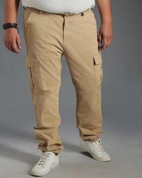 men straight fit flat-front cargo pants