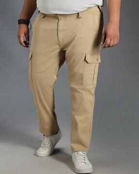 men straight fit flat-front cargo pants