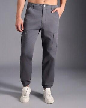 men straight fit flat-front cargo pants