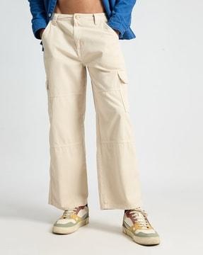 men straight fit flat-front cargo pants