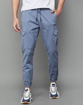 men straight fit flat-front pants