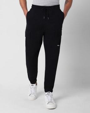 men straight fit flat-front pants