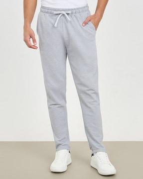 men straight fit joggers with drawstring waist