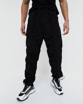 men straight fit pants with insert pockets