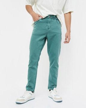 men straight fit pants with insert pockets