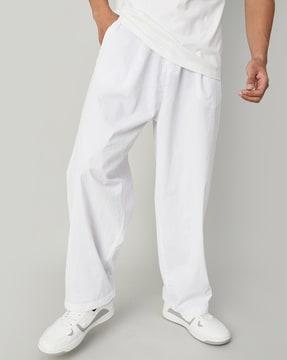 men straight fit pleated pants