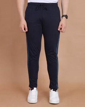 men straight fit track pants